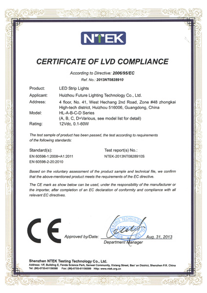LED Lights Certification